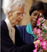Caregiver with a client